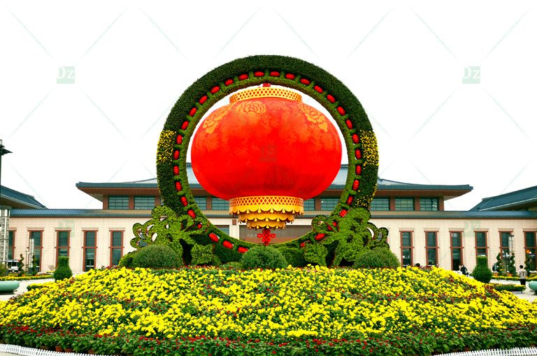 建国七十周年立体花坛造型