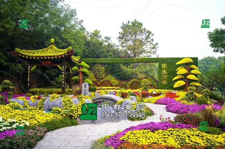 山东济南五色草绿雕